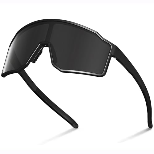 AVV Polarized Cycling Glasses for Men Women Teens UV400 Protection Black & Grey Lens