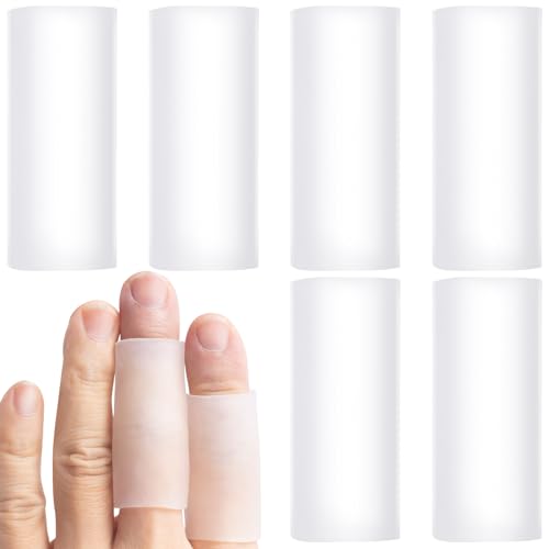 Gel Finger Sleeve Protectors - 6pcs Silicone Cushions for Arthritis Pain Relief
