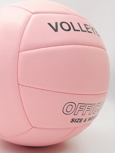 VerdeFlow Size 5 Pink Volleyball - Fade-Resistant & Leak-Proof Indoor/Outdoor Sports Ball