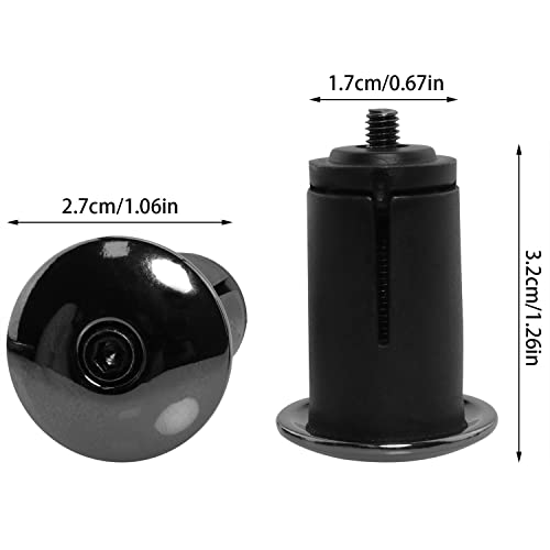 Luorng Aluminum Bike Bar End Plugs 1 Pair, Black, Expanding Locking Caps for Road & Mountain Bikes