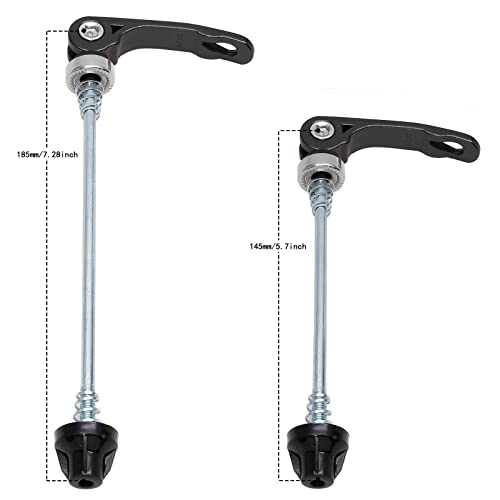 Quick Release Bicycle Hubs - Front & Rear Skewers Clip Kit - Black