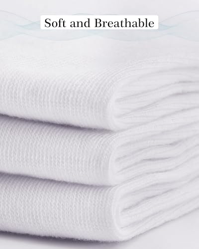 Crew Socks for Kids & Teens - 12 Pairs, 2-4T White