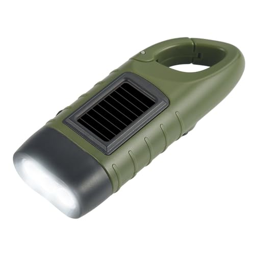 Hand Crank Solar LED Emergency Flashlight - Green