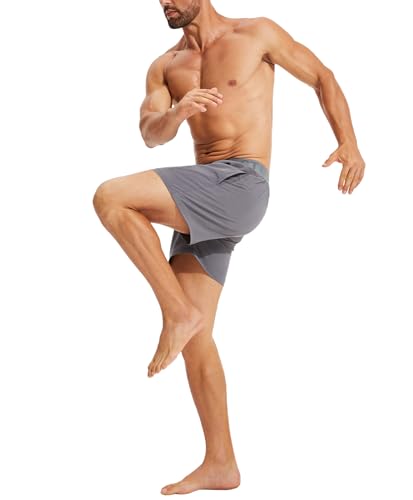 Men's 5 Inch Gym Workout Shorts - Quick Dry Athletic Training Shorts with Pockets - X-Large Grey