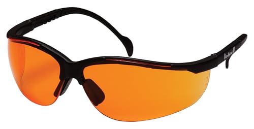 Safety Eyewear with Orange Lens & Black Frame - Anti-Fog