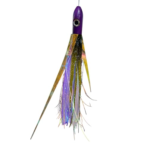 Geronimo 3.5oz Flying Offshore Trolling Lure for Tuna, Mahi, Wahoo - Purple & Black