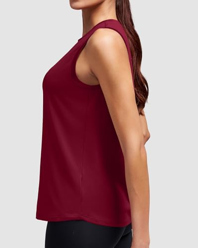 Workout Tank Top for Women - Athletic Sleeveless Medium Red