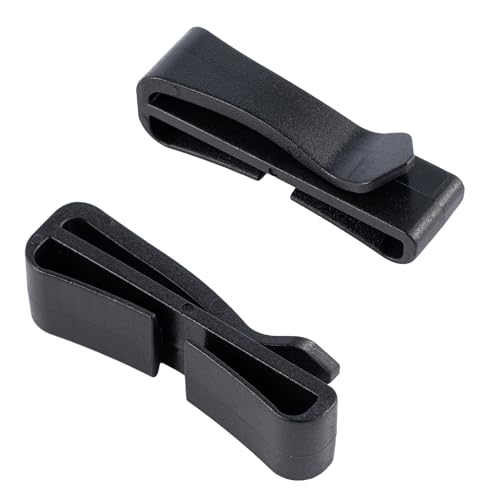 Tactical Backpack Strap Webbing Keeper Clip - 2-Inch Black, 2 Pack
