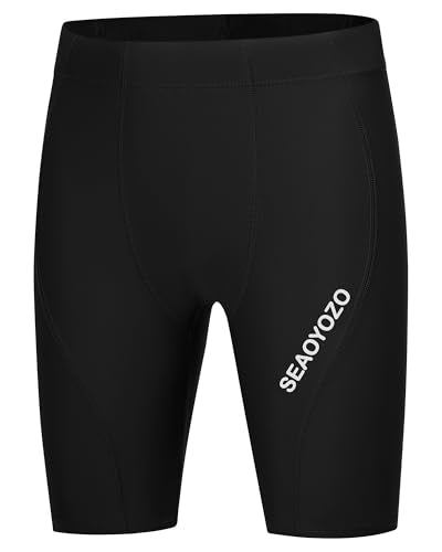 Boys' Swim Jammers - Large Black, Quick Dry & UPF 50+