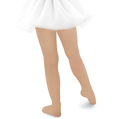 Ultra-Soft Toddler Tights - Girls Ballet Stockings - Nude, 3-6 Years