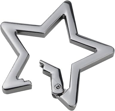 Star Carabiner Keychain - Stainless Steel Star Shaped Snap Hook - Silver