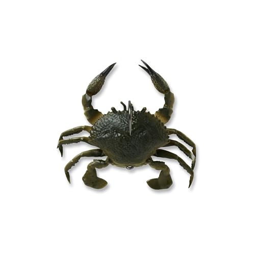 Savage Gear Toughtec Crab Soft Bait - Green Crab, 1 Inch, Realistic Fishing Lure