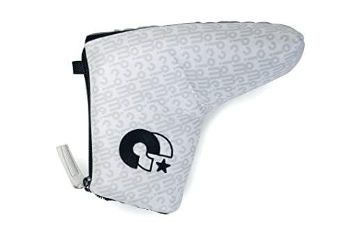 comocome Golf Putter Headcover Blade Style Zipper Closure Synthetic Leather Luxurious Embroidery Lining with Plush Cushion Fits Scotty Cameron Taylormade Odyssey Ping (White como!come! Line Logo)