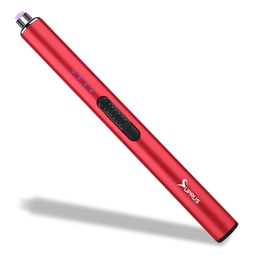 Electric Arc Windproof Flameless USB Rechargeable Lighter - Red
