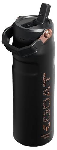 STANLEY IceFlow Flip Straw Bottle 24 oz Messi Goat Black – Lightweight Insulated Water Bottle