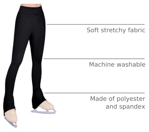 Ice Skating Pants for Girls - High Waist Leggings 14-16 Years / Black