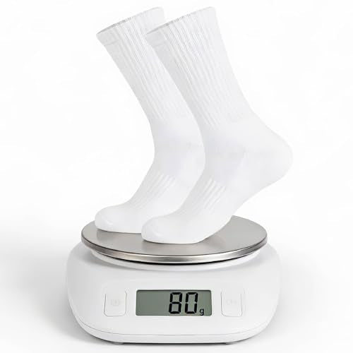 Men's Crew Socks - Cushioned Cotton Athletic Support - 1 Pair White