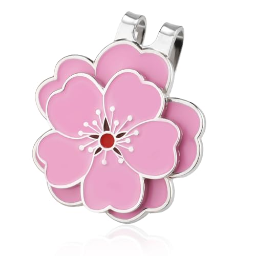 Magnetic Golf Ball Marker with Hat Clip - Flower Design