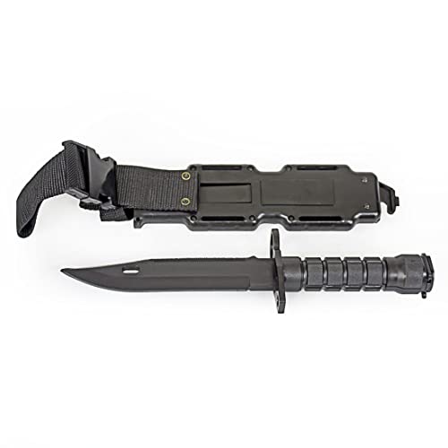 Rubber Knife Training Airsoft with Sheath Dummy Plastic Dagger