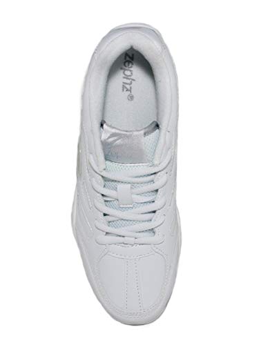 Zephz Zenith Cheerleading Shoes (White) – 5, Low Profile Synthetic Leather, EVA Heel, Rubber Traction