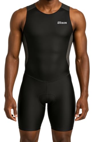 Men's Padded Triathlon Suit - Sleeveless Quick Dry Swim & Bike