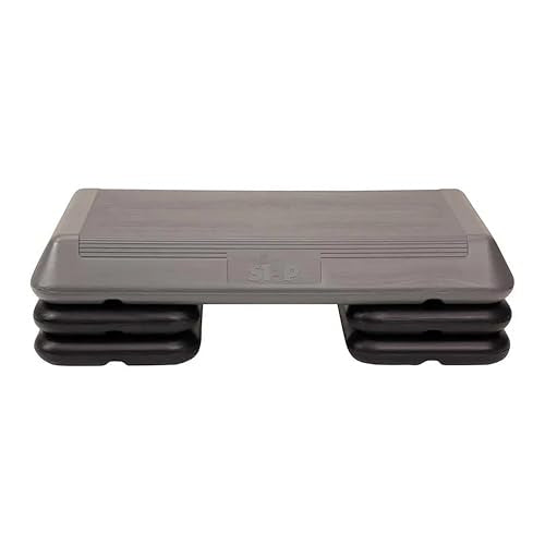 Circuit Size Aerobic Step Platform with 4 Risers - Silver/Black