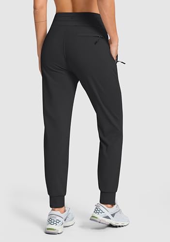 G Gradual Women's Fleece Lined Hiking Joggers with 4 Pockets - Medium Black