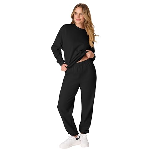 Hanes Women's Midweight Fleece Joggers Plus Large Black - Pockets, 30"
