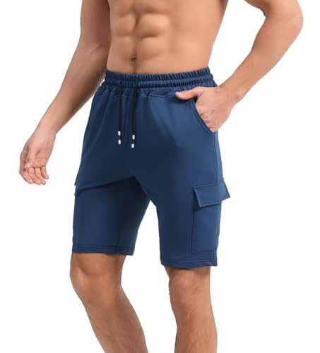 Men's Athletic Shorts with Double Pockets for Fitness & Running