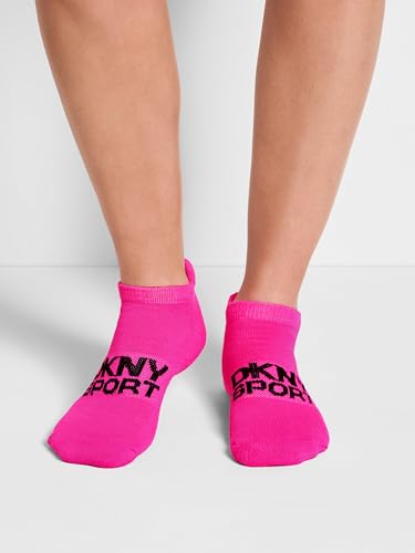 DKNY Women's 6 Pack Pink/Black/White Low Cut Sport Cushioned Socks Size 9-11