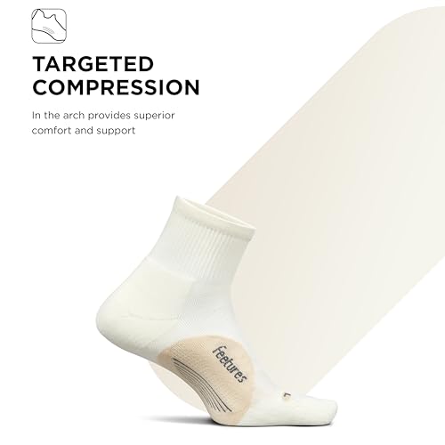 Feetures Elite Light Cushion Quarter Socks, Medium Linen - 1 Pair