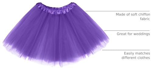 Tutu Skirt - Layered Tulle for Party Costumes - Purple