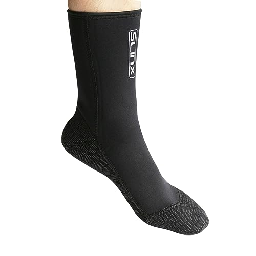 Skyone 3mm Neoprene Water Fin Socks for Diving & Snorkeling - Medium Black