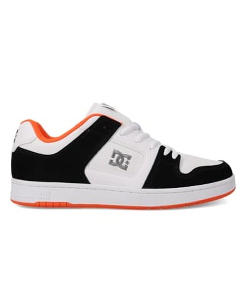 DC Men's Manteca 4 Skate Shoe, Black/White/Orange, 14
