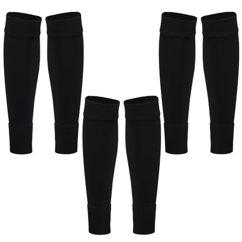 Leg Sleeve Shin Socks - 3 Pairs for Kids & Adults - Black