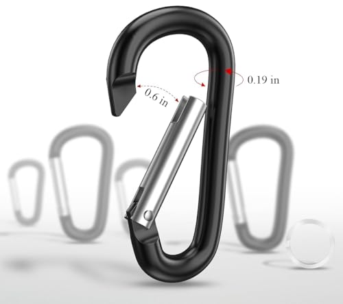 12PCS Aluminum Carabiner Clips Set - 2.2" Multicolor Keychain Hooks