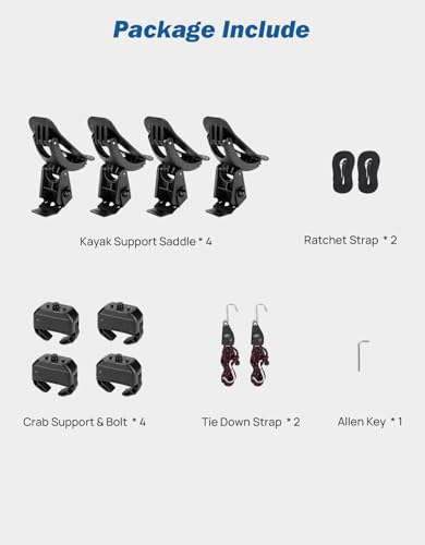 Crab Kayak Saddle Rack - Roof Mount Kit for Kayaks & Boards