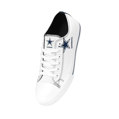 Women's Big Logo Low Top White Canvas Sneakers