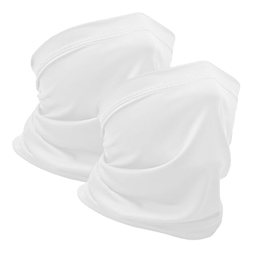 Neck Gaiter Face Mask Scarf - 2 Pack UV Protection - White