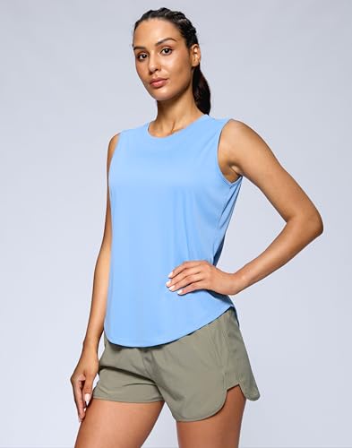 G Gradual Women's Lightweight Athletic Tank Top Medium Haze Blue