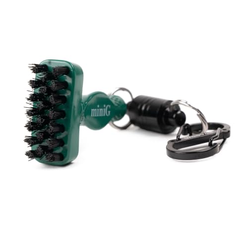 Grooveit Green MiniG Golf Club Brush - Detachable Magnet & Heavy-Duty Bristles, Used by Pros