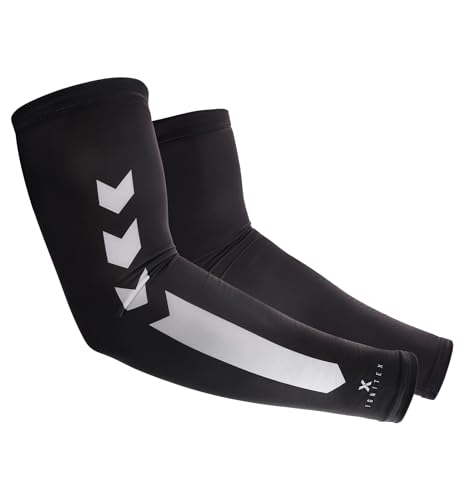 Compression Cooling Arm Sleeves - UV Sun Protection - White/Sml