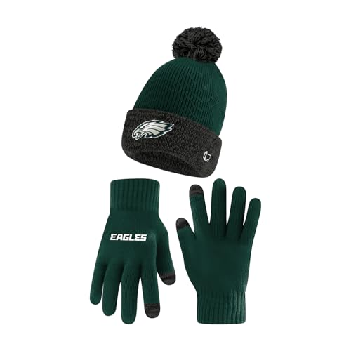 Philadelphia Eagles Winter Beanie & Touch Screen Gloves Set - One Size