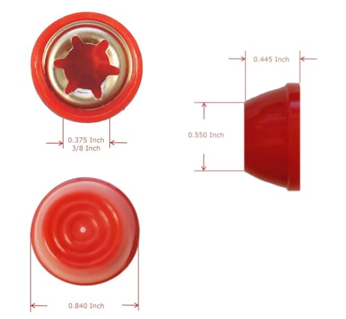 Replacement Hub Caps for Kids Ride-On Toys - 3/8 Inch Axle - Red