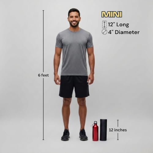 Foam Roller for Muscle Massage - Mini 12 x 4 Inch - Black