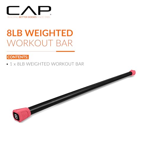 CAP Barbell 8 lb Red Weighted Workout Bar - Fitness & Strength Training Equipment