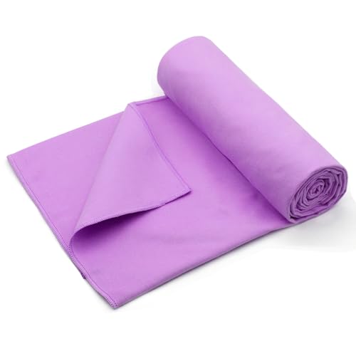 Hot Yoga Towel 2 Pack - Non-Slip Microfiber Sweat Absorbent 72" x 26.5" - Blue/Purple