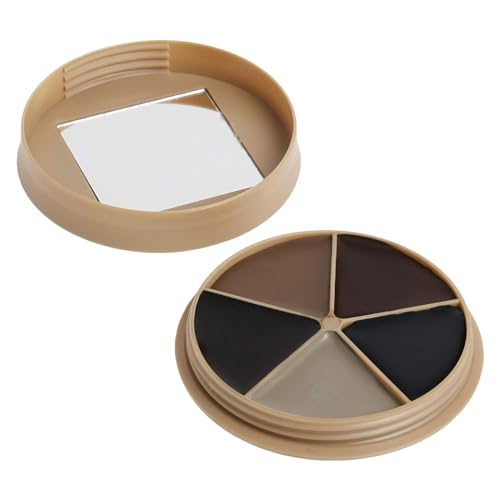 Camo Face Paint Kit with Mirror - Long-Lasting Concealment Makeup - 5 Colors
