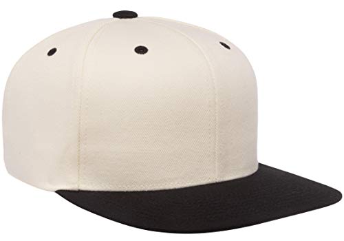 Unisex 2-Tone Wool Blend Snapback Cap - Natural Black, One Size
