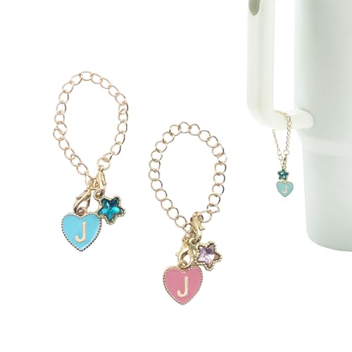 Star and Letter Charm for Stanley 30 & 40 oz Tumbler - Letter J